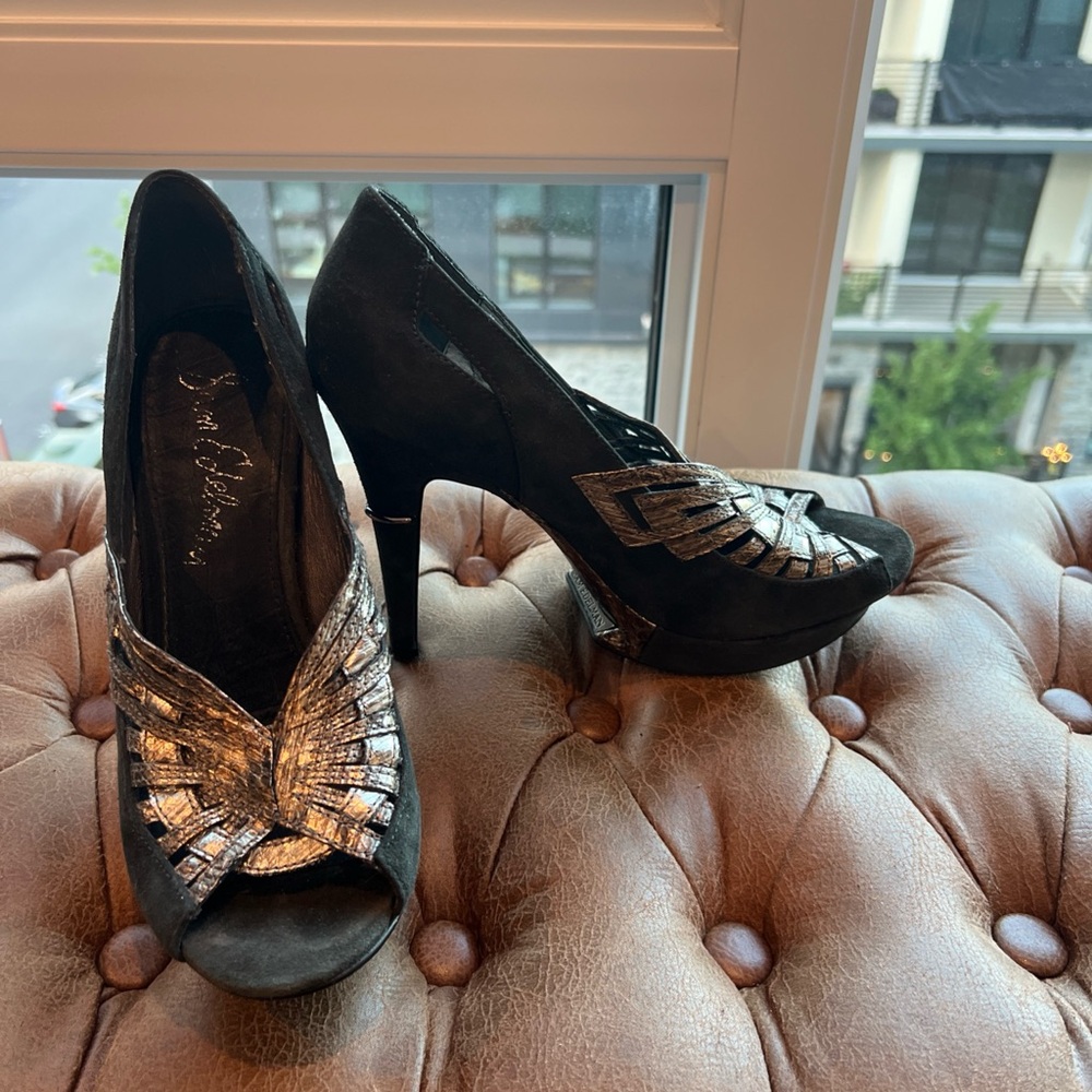 Sam Edelman Black and Silver Butterfly Nixie Pump